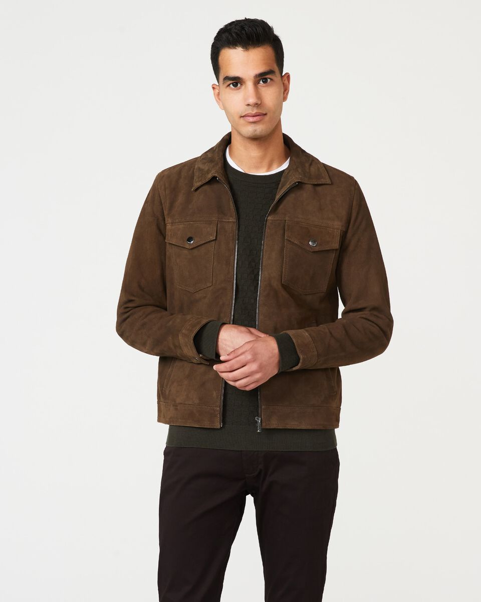 Mens Light Brown Suede Leather Jacket